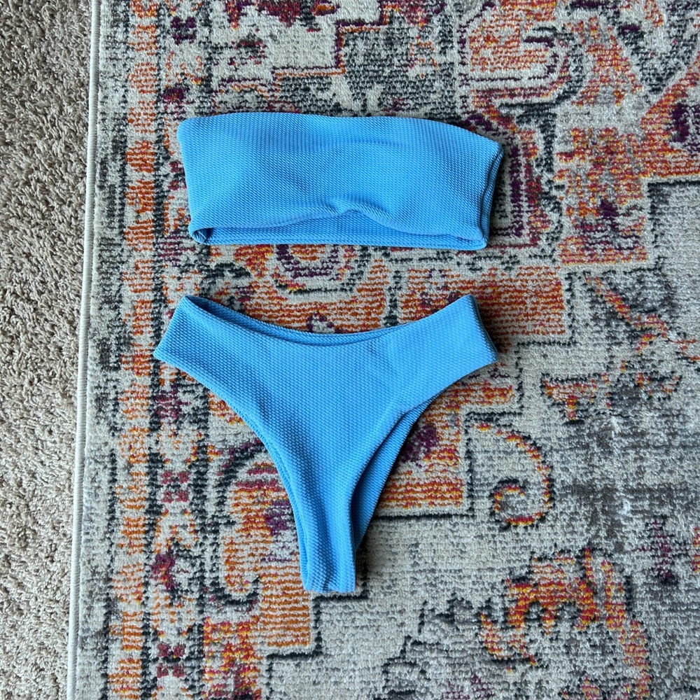 Blue Bandeau Bikini